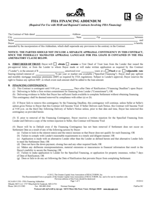 FHA Financing Addendum