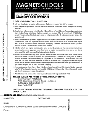 Miami-Dade Magnet School Application
