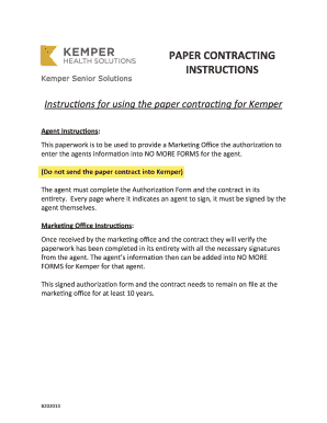 Kemper Senior Solutions Agent Authorization Form