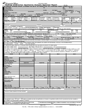 Fannie Mae Form 2065 Qualitative Analysis Appraisal Report