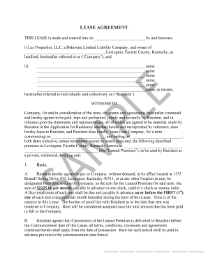 Kentucky Residential Lease Agreement
