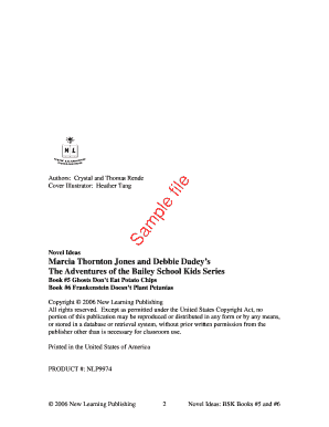 Novel Study Worksheets for Bailey School Kids Books 5-6