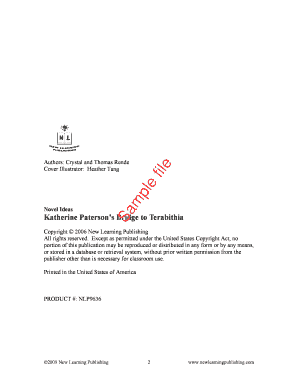 Novel Study Guide for Bridge to Terabithia