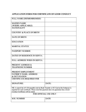 Checklist for police clearance certificate for kenyans - 213 198 57