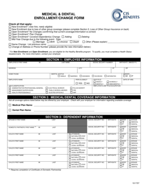 Medical & Dental Enrollment/Change Form
