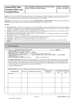 Annual PHA Plan Form HUD-50075-ST