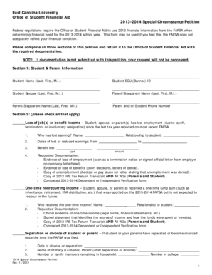 2013-2014 Special Circumstance Petition