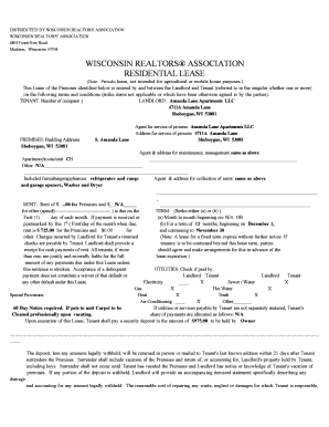 Wisconsin Residential Lease Agreement
