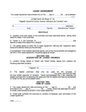 Arizona Commercial Lease Agreement
