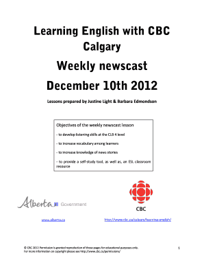 Learning English with CBC Weekly Newscast
