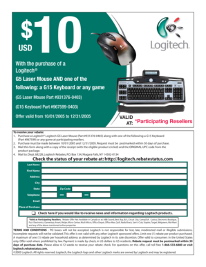 Logitech Rebate Form