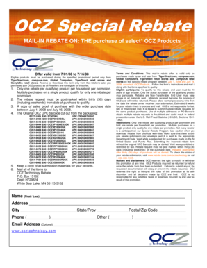 OCZ Special Rebate Form