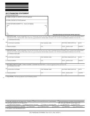 UCC Financing Statement Form UCC1