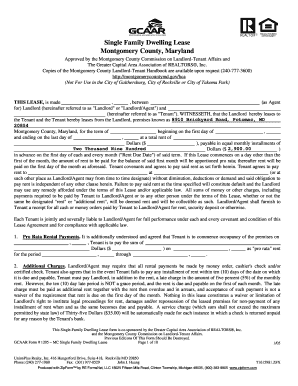 Montgomery County Single Family Dwelling Lease