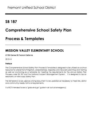 Sb 187 comprehensive school safety plan fillable form