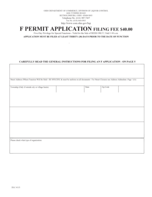 Ohio F Permit Application