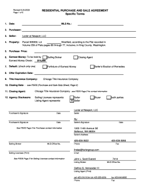 Residential Purchase and Sale Agreement