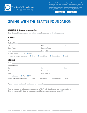 Giving with The Seattle Foundation Form
