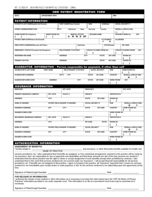 St. Luke's Roosevelt Hospital New Patient Registration Form