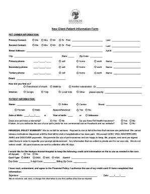 New Client Patient Information Form