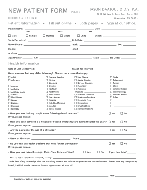 New Patient Form