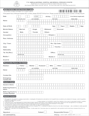 Registration form in hospital - Downloadable registeration form - PD Hinduja Hospital