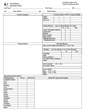 Medical History Form