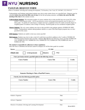 Pass/Fail Request Form