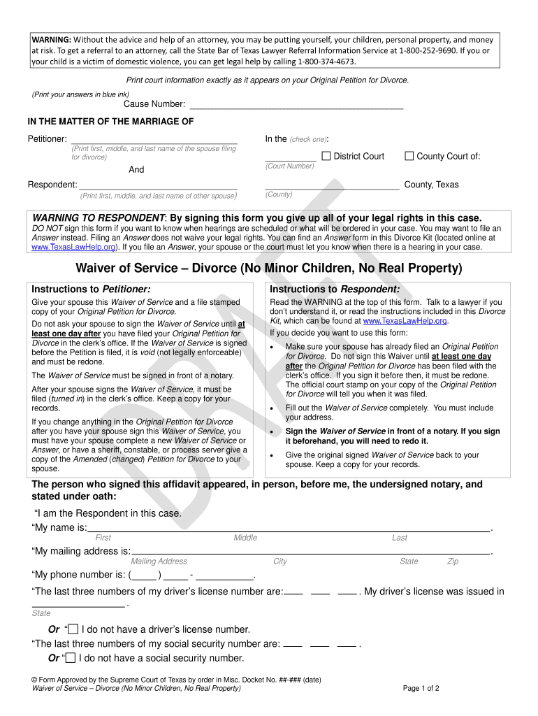 child support waiver form texas Preview on Page 1