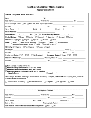 Morris Hospital Registration Form