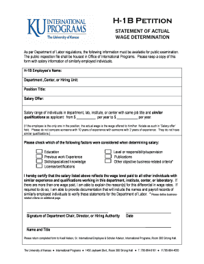 Statement of Actual Wage Memo - International Programs - The - international ku