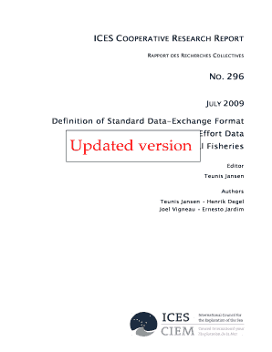 ICES Cooperative Research Report. Definition of Standard Data-Exchange Format for Sampling, Landings, and Effort Data from Commercial Fisheries - ices