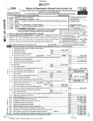 IRS Form 990 Return of Organization Exempt From Income Tax