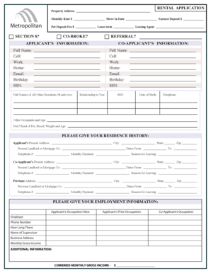 Rental Application Form