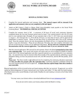 Arkansas Social Work License Renewal Application