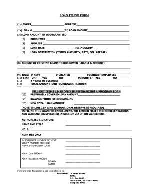 Loan Filing Form
