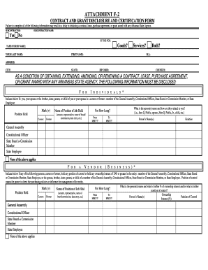 Contract and Grant Disclosure and Certification Form