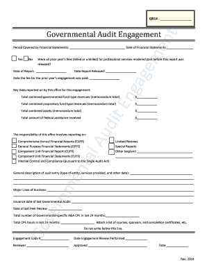 Governmental Audit Engagement Form