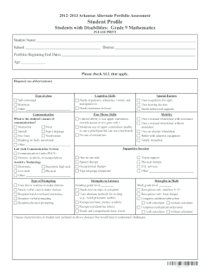 Arkansas Alternate Portfolio Assessment