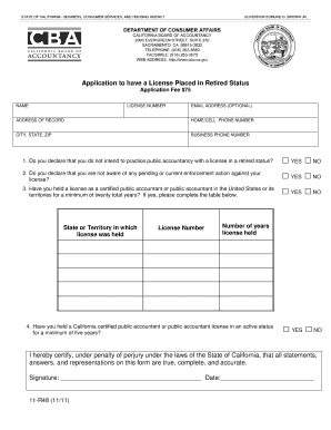 Instructions and Application to have a license ... - State of California - dca ca