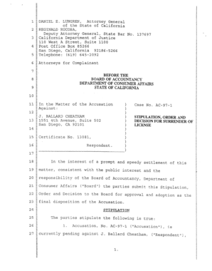 Disciplinary Action AC-1997-01 - California Board of Accountancy. Disciplinary Action AC-1997-01 - California Board of Accountancy - dca ca