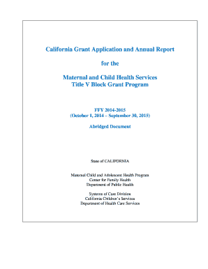 Fillable Online cdph ca California Grant Application and Annual Report ...