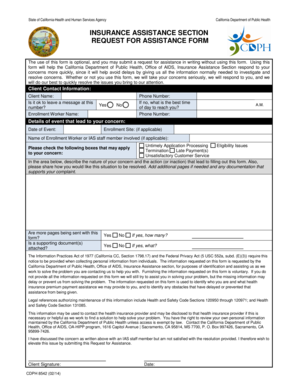 California Insurance Assistance Request Form
