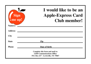Apple-Express Card Sign-Up Form