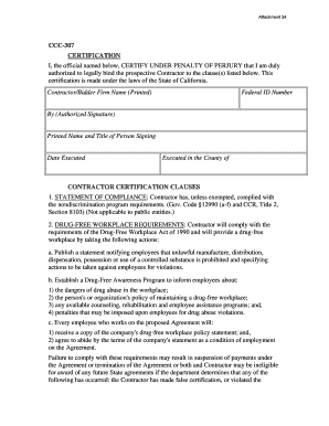California Contractor Certification Form