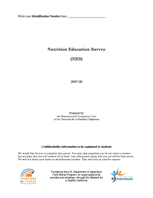 Nutrition Education Survey Form
