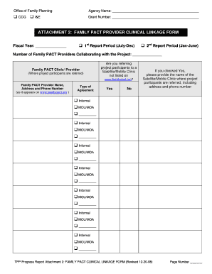 Family PACT Provider Clinical Linkage Form