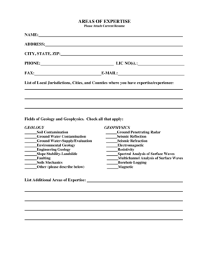 Expertise Application Form