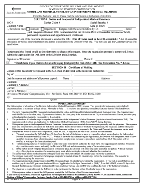 Colorado Notice and Proposal to Select an Independent Medical Examiner