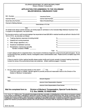 Colorado Major Medical Insurance Fund Application